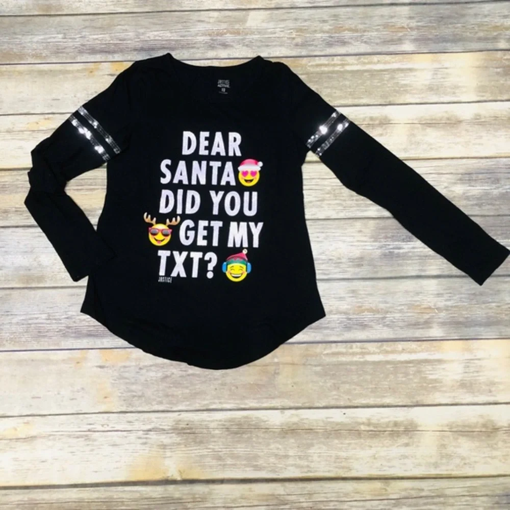 Justice adorable long sleeve Christmas shirt! Size 12